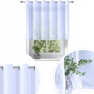 Firany - FIRANA GOTOWA WOAL BIAŁA 200x130 CM ZASŁONA PRZELOTKI FIRANY NA PRZELOTKACH - miniaturka - grafika 1