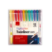 Zakreślacze - Dong-A Zakreślacz dwustronny pastelowy 12 kolorów DONG-A 417139 - miniaturka - grafika 1