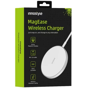 INNOSTYLE MAGEASE ŁADOWARKA INDUKCYJNA BEZPRZEWODOWA DO MAGSAFE IPHONE MAGEASE 15W BIAŁA - Ładowarki do telefonów - miniaturka - grafika 1