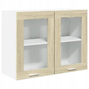 Szafka wisząca z szybą, kolor dąb sonoma, 80x31 - Szafki kuchenne - miniaturka - grafika 1