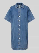 Sukienki - Sukienka jeansowa o długości do kolan z listwą guzikową na całej długości model ‘ELSA’ - miniaturka - grafika 1