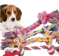 Zabawki dla psów - SZARPAK ZABAWKA DLA PSA BAWEŁNIANY SZNUR Z SUPŁAMI 23CM WOOFY - miniaturka - grafika 1