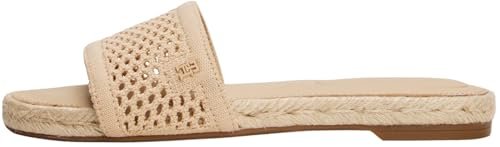 Tommy Hilfiger Damskie płaskie sandały z dzianiny Espadryle Fw0fw08744, Beżowy kamyk gliniany, 41 EU