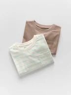Bluzki dla niemowląt - Reserved - Bawełniany longsleeve 2 pack - niebieski - miniaturka - grafika 1