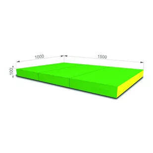 Materac do ćwiczeń 150x100x10 3-częściowy zielono-żółty - Maty do ćwiczeń - miniaturka - grafika 1
