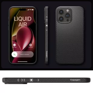Etui do iPhone 15 Pro Spigen Liquid Air Case obudowa plecki ochronne Matte Black - Etui i futerały do telefonów - miniaturka - grafika 2