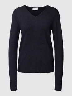 Sweter z dzianiny z dekoltem w serek model ‘Viril’ - Swetry damskie - miniaturka - grafika 1