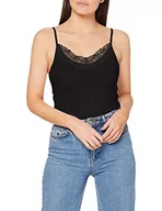 Bluzki damskie - VERO MODA Vminge Lace Singlet Ga Noos bluzka damska, czarny, M - miniaturka - grafika 1