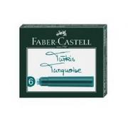 Pióra kulkowe - Faber-Castell 185509 wkłady atramentowe Standard, 6er Pack turkusowy - miniaturka - grafika 1