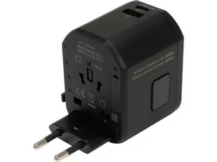 UNIWERSALNY ADAPTER PODRÓŻNY DO PONAD 150 KRAJÓW Z SZYBKĄ ŁADOWARKĄ USB Q.C. 3.0, PD USB-C, 5V/3A - 9V/2A - 12V/1.5A 18W - Kostki, złączki, wtyczki - miniaturka - grafika 4
