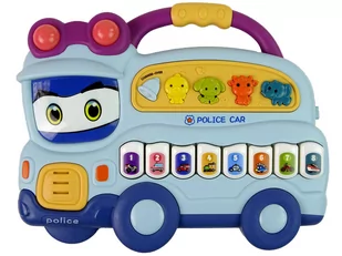 Interaktywne Pianinko Policja Dźwięk Zwierzątka Odgłosy Pojazdów Melodie Niebieski - Zabawki interaktywne dla dzieci - miniaturka - grafika 2