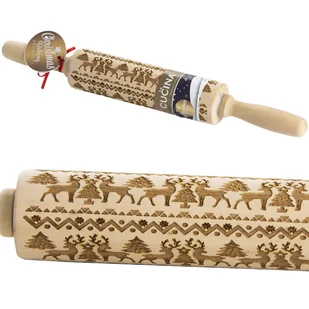 Wałek Do Ciasta Grawerowany Drewniany Świąteczny Dekoracyjny Wzór Do Ciasteczek Renifery - Pozostałe akcesoria kuchenne Wałek Do Ciasta Grawerowany Drewniany Świąteczny Dekoracyjny Wzór Do Ciasteczek Renifery - Pozostałe akcesoria kuchenne - miniaturka - grafika 1