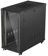 Szafy rack - SZAFA INSTALACYJNA RACK STOJĄCA 19" 22U 600X1200 CZARNA DRZWI PRZESZKLONE LANBERG FLAT PACK - miniaturka - grafika 1