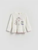 Bluzki dla niemowląt - Reserved - Bluzka Koci Domek Gabi - złamana biel - miniaturka - grafika 1