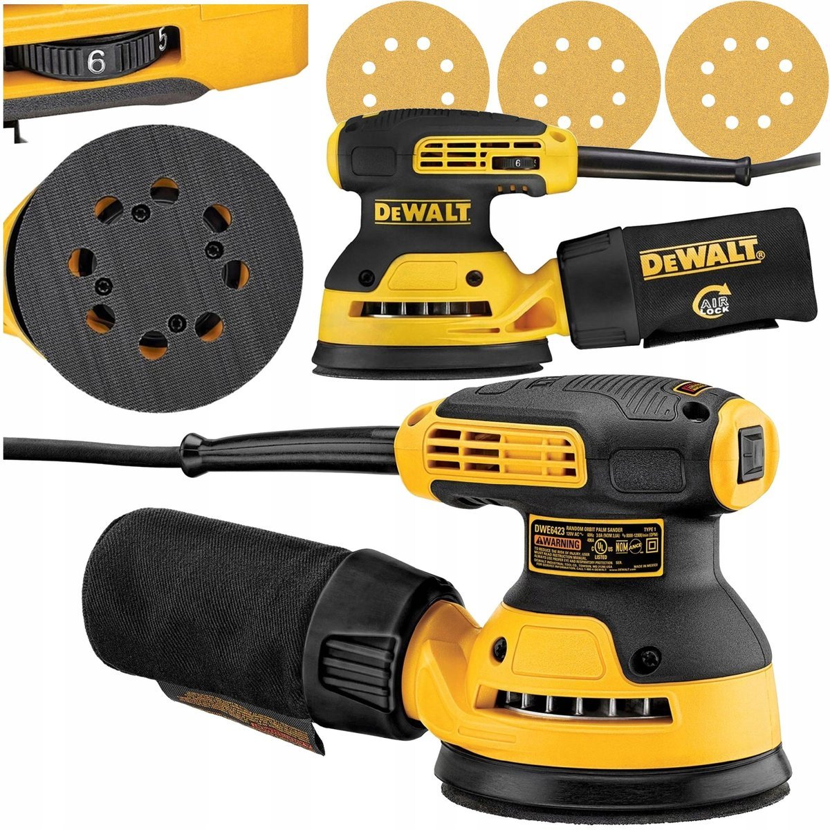 DEWALT Szlifierka mimośrodowa sieciowe 280 W 230 V