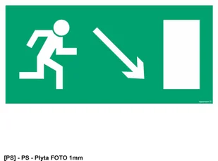 SIGNPROJECT AC013 - Wyjście ewakuacyjne w prawo w dół 800x400 - Tablice BHP - miniaturka - grafika 1