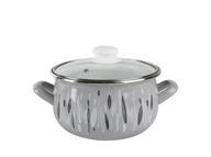 Garnki - Fl1 GARNEK EMALIOWANY PYZA DEKOR AUTUMN SZARY 16CM 1,9L 011-GAR-502/16/AUT - miniaturka - grafika 1