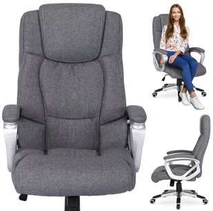 Fotel biurowy, krzesło biurowe Krzesło Biurowe Obrotowe Fotel Biurowy Obrotowy Do Biurka Szary BRAVO - Fotele i krzesła biurowe - miniaturka - grafika 1