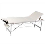 Stoły i łóżka do masażu - vidaXL vidaXL Kremowy składany stół do masażu 3 strefy z aluminiową ramą - miniaturka - grafika 1