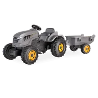 Jeździki dla dzieci - SMOBY Traktor XXL Szary na Pedały z Przyczepką - miniaturka - grafika 1