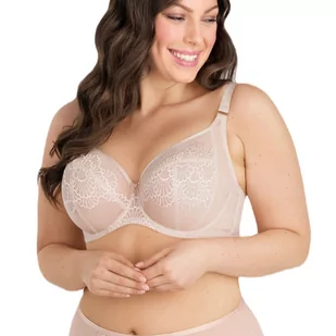 Biustonosz miękki z haftem K855 Gorsenia JUST BEIGE beżowy  95I - Biustonosze - miniaturka - grafika 1
