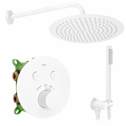 Zestawy prysznicowe - Rea Zestaw Prysznicowy Podtynkowy LUNGO MILER Biały z termostatem + BOX - miniaturka - grafika 1