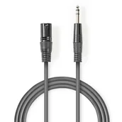 Kable - Nedis COTH15100GY50 kabel audio 5 m XLR 6.35mm Szary - miniaturka - grafika 1