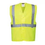 Odzież robocza - Portwest C472 KAMIZELKA OSTRZEGAWCZA Z TAŚMĄ POZIOMĄ I PIONOWĄ; ŻÓŁTY (L/XL) - miniaturka - grafika 1