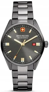 Zegarek Zegarek męski SWISS MILITARY SMWGH2200141 grafitowy klasyczny do pływania - Zegarki męskie - miniaturka - grafika 1