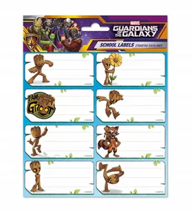 Etykiety samoprzylepne Marvel Groot - Naklejki książkowe nazwy / opakowanie etykiety szkolne - Papeteria Marvel - Produkt oficjalnie licencjonowany - Etykiety do drukarek - miniaturka - grafika 1