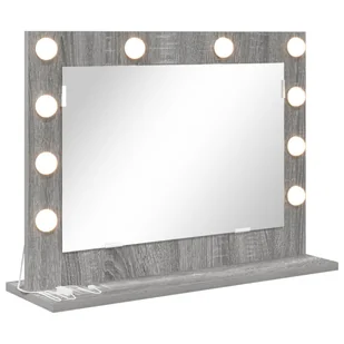 vidaXL Lustro toaletowe Szare Sonoma MDF, Szkło 60 x 45 x 18 cm - Lustra - miniaturka - grafika 1