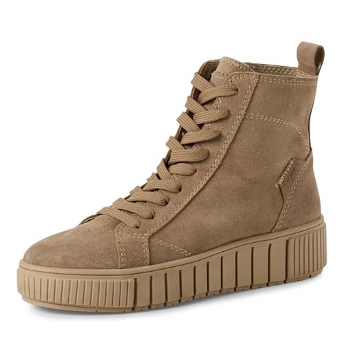 Tamaris Damskie sztyblety Lace Boot Flat 1-25205-45, beżowy, 37 EU
