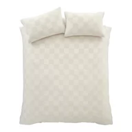 Pościel - Kremowa pościel dwuosobowa z materiału bouclé 230x220 cm Cosy Checkerboard – Catherine Lansfield - miniaturka - grafika 1