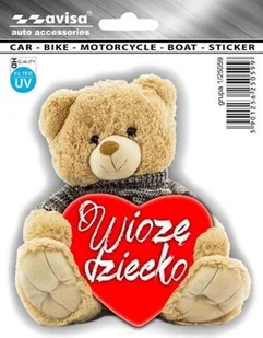5x NAKLEJKA WLEP NA AUTO SAMOCHÓD SAMOPRZYLEPNA NAKLEJKI WLEPKA WIOZĘ DZIECKO MIŚ Z DZIECKIEM 14 x 12,7cm 1/25059 - Akcesoria motoryzacyjne - miniaturka - grafika 1