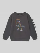 Swetry dla chłopców - Sweter o kroju regular fit z nadrukiem z motywem na całej powierzchni - miniaturka - grafika 1