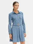 Sukienki - Morgan Sukienka jeansowa 261-RODEX Niebieski Slim Fit - miniaturka - grafika 1
