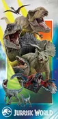 Ręczniki - Ręcznik Plażowy Kąpielowy Jurassic World 70x140cm Halantex Dinozaury T-Rex - miniaturka - grafika 1