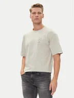 Koszulki męskie - BOSS T-Shirt Te_Voyage 50546370 Beżowy Relaxed Fit - miniaturka - grafika 1