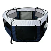 Klatki dla gryzoni - Trixie Kojec przenośny dla małych zwierząt 90 x 40 cm granat/szary - miniaturka - grafika 1