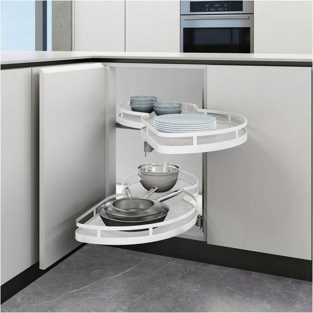 KOSZ CORNER narożny cargo nerka PRAWY 450 cichy BIAŁY do szafki narożnej