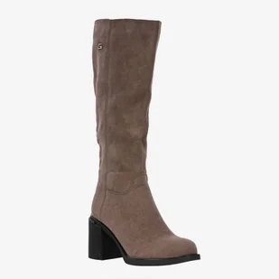 Buty Damskie Kozaki Zamszowe Na Zimę Ocieplane Khaki Potocki 24-60314BG 38 Khaki - Kozaki damskie - miniaturka - grafika 1