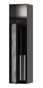 Hansgrohe XtraStoris Rock - Wnęka ścienna na papier toaletowy z pojemnikiem na szczotkę toaletową i drzwiczkami do wyłożenia płytkami, czarny mat 56062670 - Stojaki i wieszaki na papier toaletowy - miniaturka - grafika 1