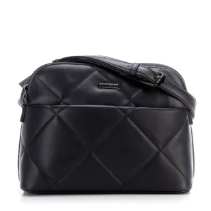 Damska crossbody z przeszyciami ekoskóra czarno - grafitowa - Torebki damskie - miniaturka - grafika 1
