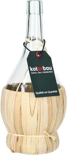 KOTARBAU® Szklana butelka z koszykiem na słomkę Butelka na wino Szklana karafka Pojemność 1 litr - Karafki - miniaturka - grafika 1