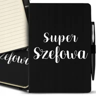 Notesy i bloczki - Notes A5 Black Prezent DLA SUPER SZEFOWEJ Wzory - miniaturka - grafika 1