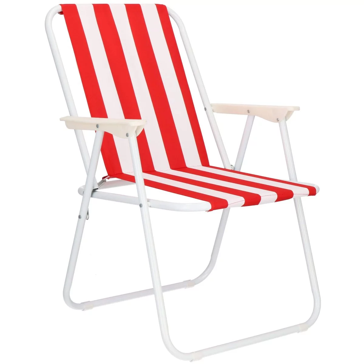 Krzesło składane turystyczne na plażę i do ogrodu czerwone pasy GC0052 -  Ceny i opinie na Skapiec.pl