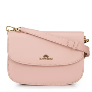 Damska crossbody ze skóry naturalnej różowa - Torebki damskie - miniaturka - grafika 1