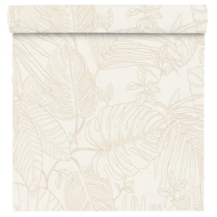 Tapeta Tropical liście kremowa winylowa na flizelinie - Tapety - miniaturka - grafika 1