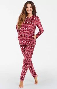 Świąteczna piżama damska bordowa Islandia, Kolor bordowy-wzór, Rozmiar S, Italian Fashion - Intymna - Piżamy damskie - miniaturka - grafika 1
