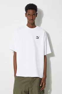 Koszulki męskie - Puma t-shirt bawełniany męski kolor biały z aplikacją - grafika 1